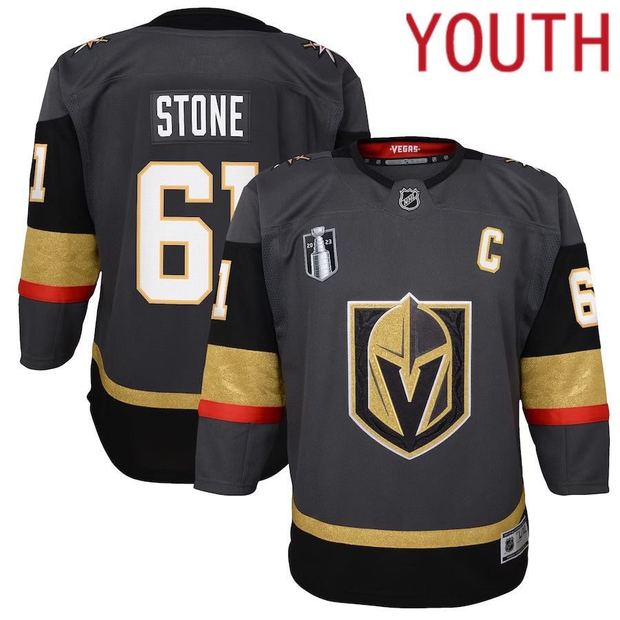 Youth Vegas Golden Knights 61 Mark Stone Black 2023 Stanley Cup Final Alternate Premier Player NHL Jersey